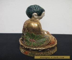 Item Japanese Satsuma Figural Seated Buddha Porcelain Moriage for Sale