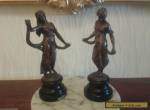 RARE Antique Art Nouveau French Bronzed Cast Iron Female Statue's 1900 - 1910   for Sale