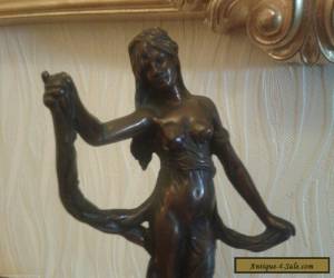 Item RARE Antique Art Nouveau French Bronzed Cast Iron Female Statue's 1900 - 1910   for Sale