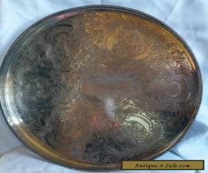 Item Sheffield Antique English Ornate Silverplate Platter - Large Size  for Sale