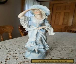 Item Antique French German Bisque Porcelain Figurine Woman 16" T Marked 21 for Sale