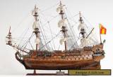 San Felipe Handcrafted Wooden Tall Ship Model 37" Spanish Galleon T063 for Sale