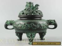 Collectible Decorated Old Handwork Bronze Carved 12 Zodiac Dragon Incense Burner