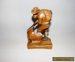 Item ANTIQUE VINTAGE CARVED WOODEN ANRI STYLE HUNTER FIGURE for Sale