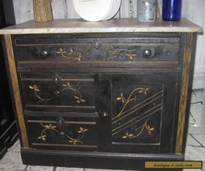 Item primitive antique Victorian Marble Top commode wash stand  dresser 1800s for Sale