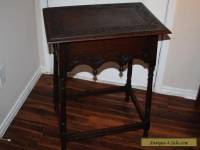 c. 1900 Antique English Carved Oak Lamp Table Side Table Nightstand