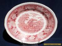 BEAUTIFUL VINTAGE Ca 1960/70 ADAMS ENGLISH SCENIC PINK TRANSFERWARE PLATE 25.5cm