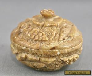 Beautiful Vintage Hand Carved Soapstone Ink Box Made In China for Sale