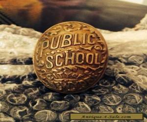 Antique Vintage Brass Public School City Of New York Door Knob C1890 for Sale