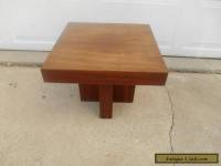  Vintage Mid-Century Danish Modern Walnut Wood End Side Lamp Table Chunky