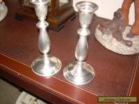 VINTAGE ANTIQUE STERLING SILVER CANDLESTICKS 8 INCHES.