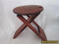 Unique Vintage Folding Wood Wooden Stool Chair Mid Century Modern 15" X 11.5"