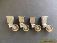 4 x Vintage Brass/Metal Chair Castors 