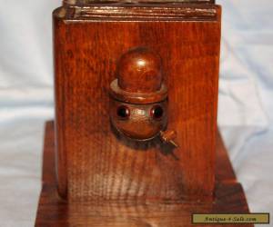 Item Old antique Wooden Bookends with comical Carved Book Worm for Sale