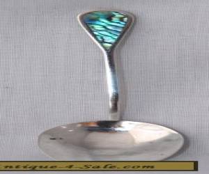 Item Vintage Sterling Silver & Paua Shell Teaspoon for Sale