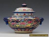 Chinese Jingdezhen Famille Rose Porcelain painted Flower Pot