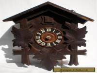 ANTIQUE GERMAN BLACK FOREST CHALET STYLE CUCKOO CLOCK WITH BRASS MOVEMENT