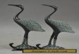 A Pair of Chinese Handwork Bronze Carved Crane Run Tortoise Statue for Sale