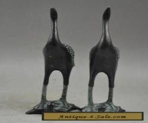 Item A Pair of Chinese Handwork Bronze Carved Crane Run Tortoise Statue for Sale