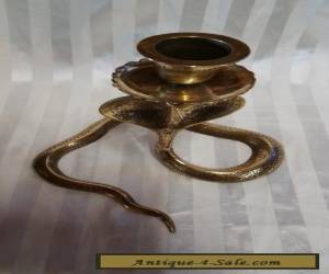 Item VINTAGE ANTIQUE SOLID BRASS "COBRA CANDLE HOLDER" for Sale