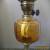 Edwardian Brass & Amber Glass 64 cm Oil Lamp for Sale