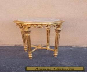 Item French Pedestal Table Vintage Gold Leaf Marble Top Louis XV Baroque for Sale