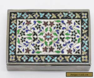 Beautiful Hand Hammered STERLING Silver & Enamel Trinket Box for Sale