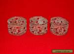 Antique Silver Plate Filigree Napkin Rings Set of 3 for Sale