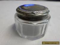Small Glass Vanity Pot with Silver Plated Lid 