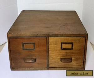 Item Antique Globe Wernicke 2 Drawer Library Card Index File Cabinet Oak Wood  for Sale