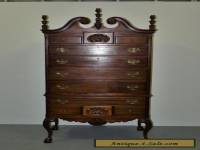 Vintage Chippendale Style Richly Carved Solid Mahogany Highboy Dresser Chest