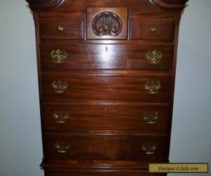 Item Vintage Chippendale Style Richly Carved Solid Mahogany Highboy Dresser Chest for Sale