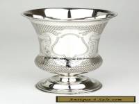 Large Solid silver engraved Kiddush cup goblet vase Austria 1880 Judaica 