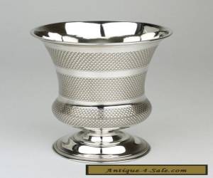 Item Large Solid silver engraved Kiddush cup goblet vase Austria 1880 Judaica  for Sale