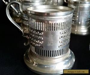 Item Vintage KARS  STERLING Silver TEA Glass Holder PIERSED W/FEDERAL GLASS Set of 6 for Sale