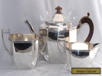 1102g 1933/4 Art Deco 3 Piece Sterling Silver Tea Set J PARKES & CO