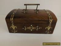 Antique Gothic Style  Walnut Brass Bound Casket