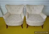 Vintage Pair Barrel Back Mid Century Lounge Club Chairs Danish Modern 051403 for Sale