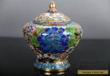 Exquisite Chinese Cloisonne handmade painting flower Storage tank E305 for Sale