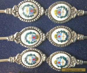 Item vintage boxed set of sterling silver and enamelled spoons for Sale