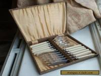 Old Vintage Antique English Silver Plate Fish Cutlery Set Boxed C.1920 Complete