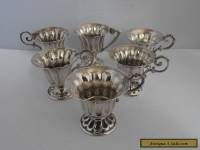 LOVELY SET OF 6 ANTIQUE SOLID SILVER FRENCH TOT CUPS