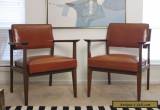 Stow & Davis Pair of Mid-Century Walnut & Leather Chairs for Sale