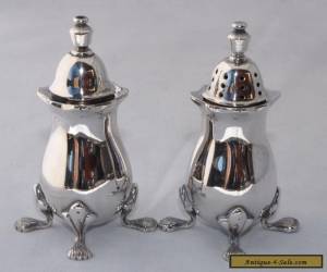 Item Vintage Strachan Silver Plate Salt & Pepper Shakers, Claw Feet for Sale