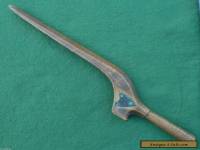 Antique Georgian Wooden Knitting Sheath with Copper Cartouche "J B" Circa 1780.