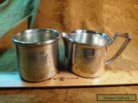 Vintage Wear-Brite Nickel Silver United Airlines Creamer & Sugar Set - Free S&H