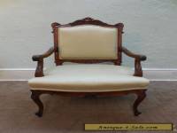 Antique French Louis XV Style Carved Open Arm Chair Fauteuil