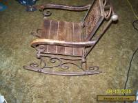 very rare child rocking chair metal and wood