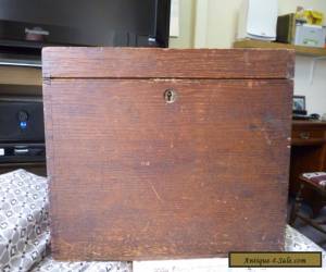 Item old wooden box with brass side handles for Sale