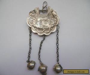 LOVELY RARE ANTIQUE SOLID CHINESE SILVER RATTLE BELL for Sale